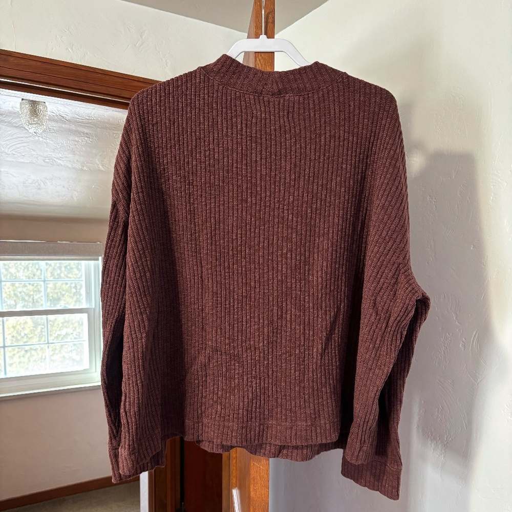 The Cozy-Rib Funnel Neck Everlane- XXL Dark Mahogany